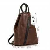 Rucsac dama din piele naturala DiAmanti Raena Marrone-Nero